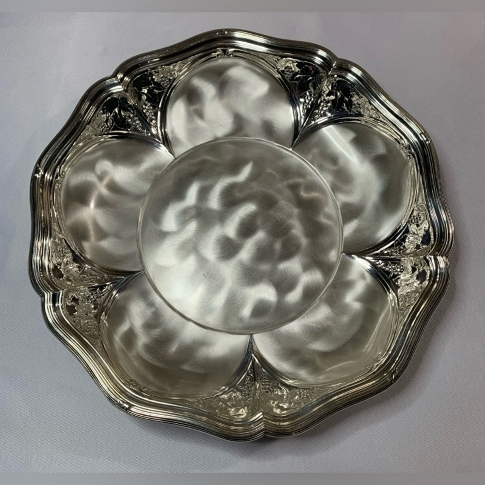 Ikora Germany WMF Elegant Silver Plated Dish Serving Tray 3 Art Deco Grapevine